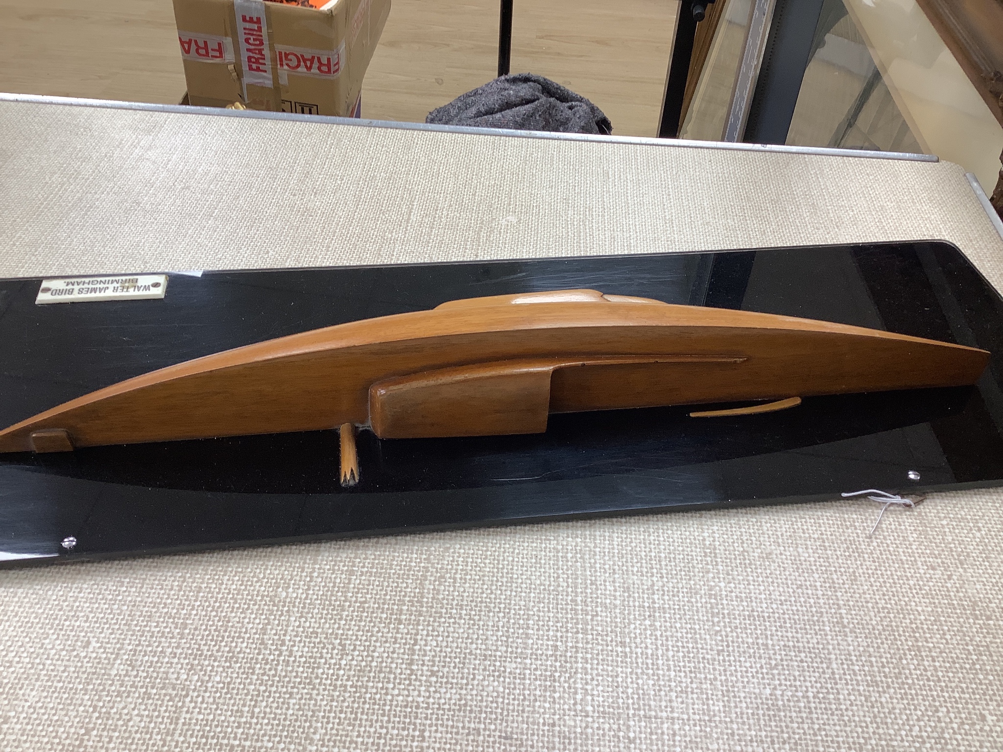 A split hull yacht model